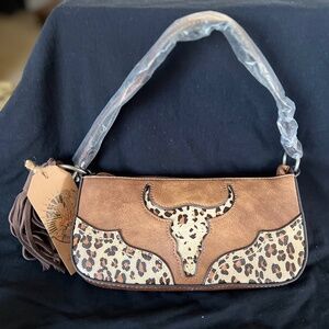 Catchfly Western Leopard Print Steerhead Small Shoulderbag Purse